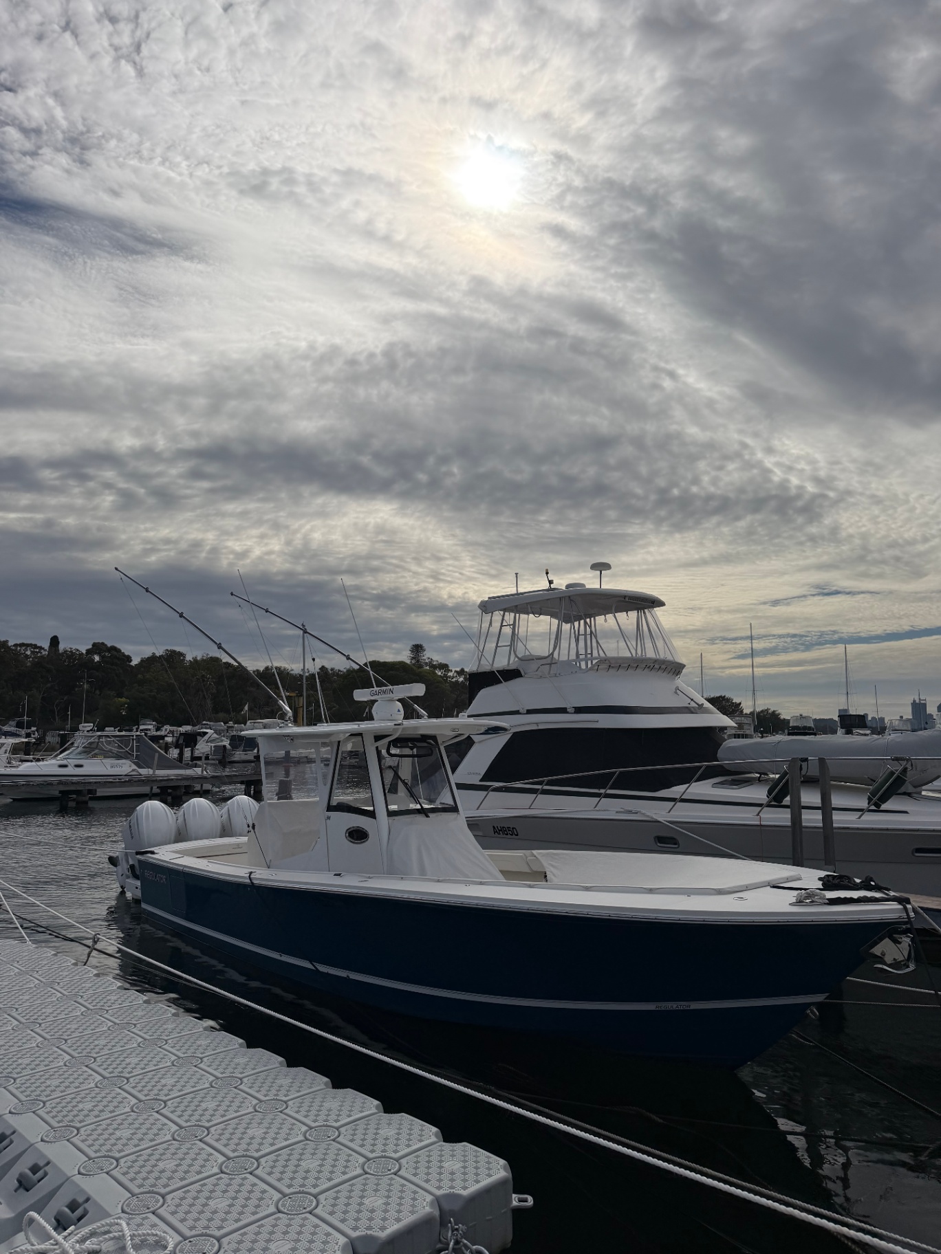 Regulator centre console at the marina